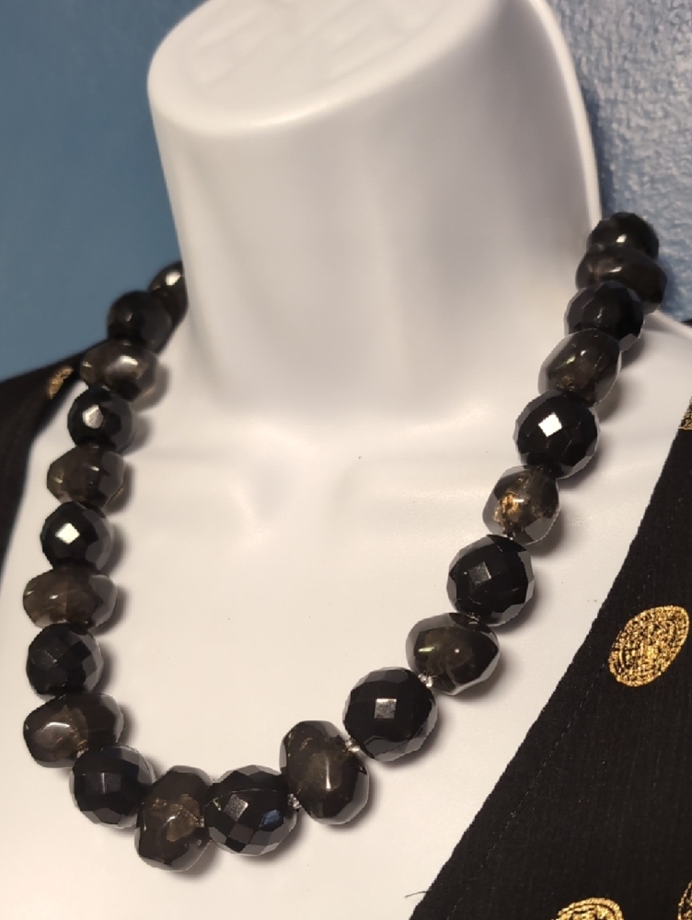 Faceted Smoky Bead Statement Necklace - Women Jewelry